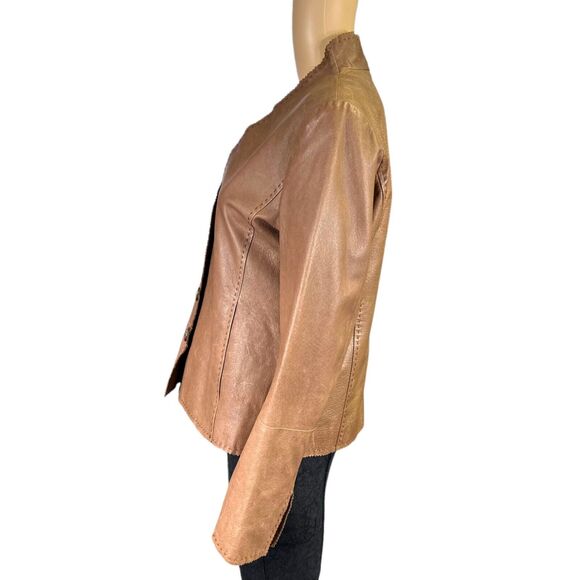 Vintage Womens Leather Jacket Western Brown Country Clothing Company Medium - Picture 8 of 15